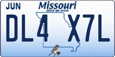 MO license plate DL4X7L