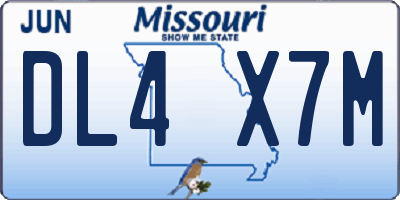 MO license plate DL4X7M