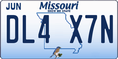 MO license plate DL4X7N