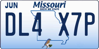 MO license plate DL4X7P