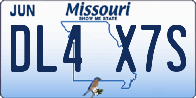 MO license plate DL4X7S