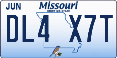 MO license plate DL4X7T