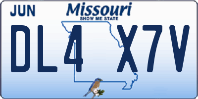 MO license plate DL4X7V