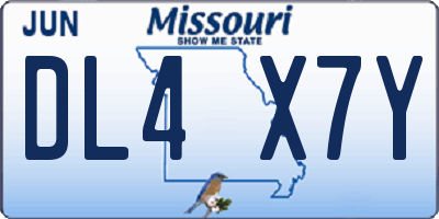 MO license plate DL4X7Y