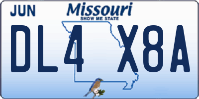 MO license plate DL4X8A