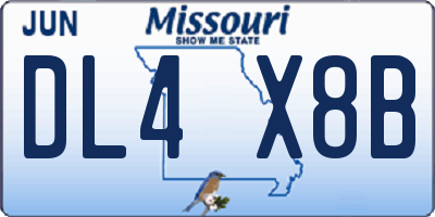 MO license plate DL4X8B