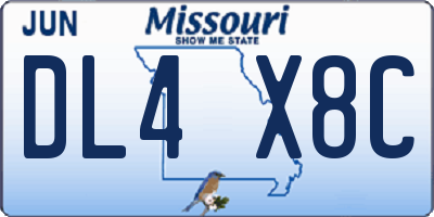 MO license plate DL4X8C