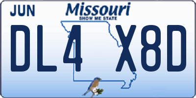MO license plate DL4X8D