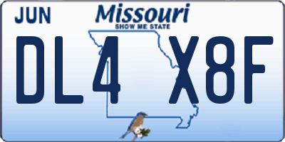 MO license plate DL4X8F