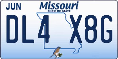 MO license plate DL4X8G