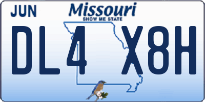 MO license plate DL4X8H