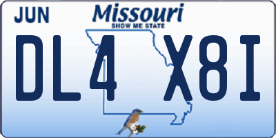 MO license plate DL4X8I