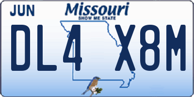 MO license plate DL4X8M