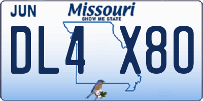MO license plate DL4X8O