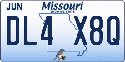 MO license plate DL4X8Q