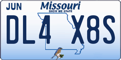 MO license plate DL4X8S
