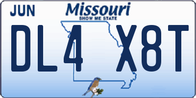 MO license plate DL4X8T