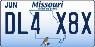 MO license plate DL4X8X