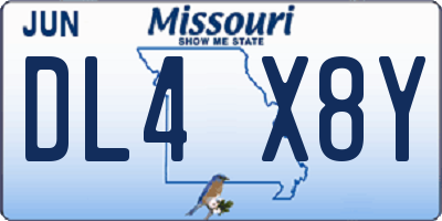 MO license plate DL4X8Y