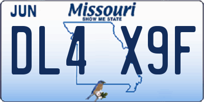 MO license plate DL4X9F