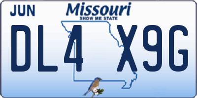 MO license plate DL4X9G