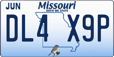 MO license plate DL4X9P