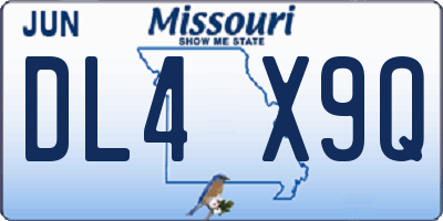 MO license plate DL4X9Q