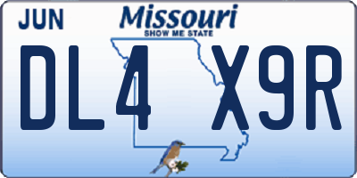 MO license plate DL4X9R