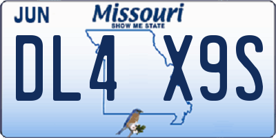 MO license plate DL4X9S