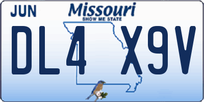 MO license plate DL4X9V