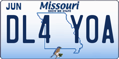 MO license plate DL4Y0A