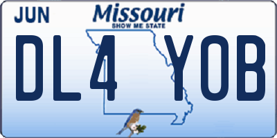 MO license plate DL4Y0B