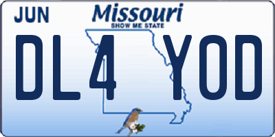 MO license plate DL4Y0D