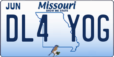 MO license plate DL4Y0G