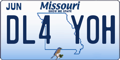 MO license plate DL4Y0H