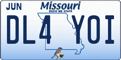 MO license plate DL4Y0I