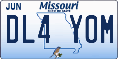 MO license plate DL4Y0M