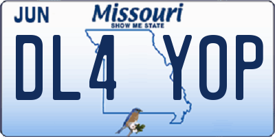 MO license plate DL4Y0P