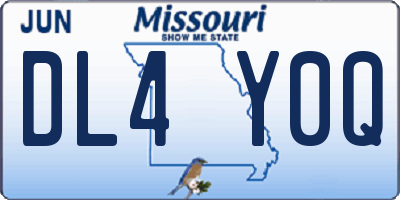 MO license plate DL4Y0Q