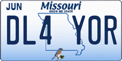 MO license plate DL4Y0R