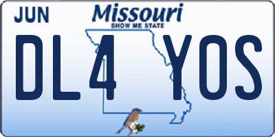 MO license plate DL4Y0S