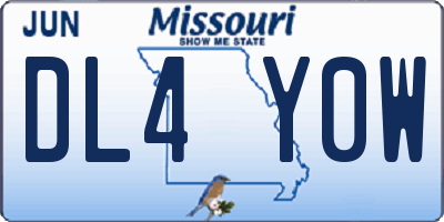 MO license plate DL4Y0W