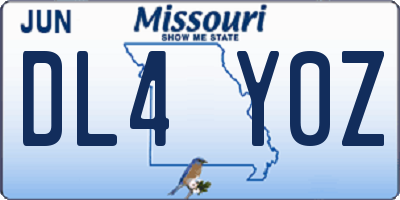 MO license plate DL4Y0Z
