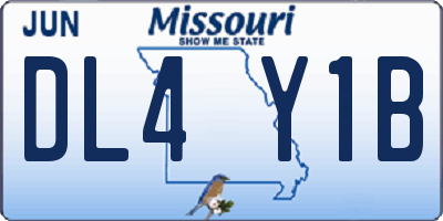 MO license plate DL4Y1B