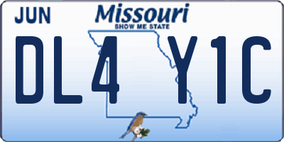 MO license plate DL4Y1C
