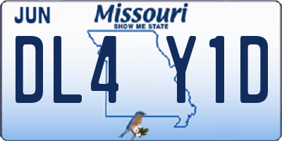MO license plate DL4Y1D