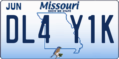 MO license plate DL4Y1K