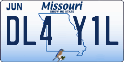 MO license plate DL4Y1L