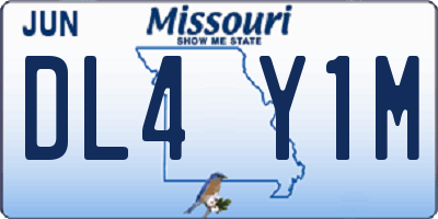 MO license plate DL4Y1M