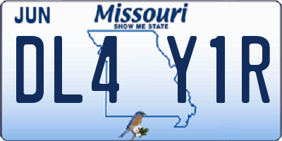 MO license plate DL4Y1R
